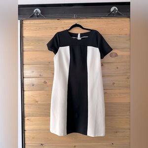 Boden Lizzie Ottoman Dress Black and White | 10